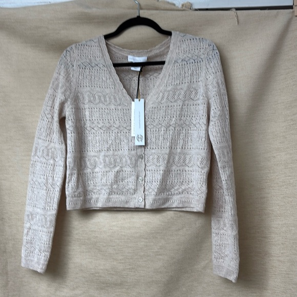 House of Harlow 1960 Sweaters - House of Harlow 1960 Cashmere Cardigan in  Beige  Light Cropped Size Medium‎ NWT